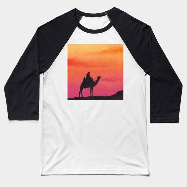 Sunset desert Baseball T-Shirt by RosanneCreates